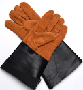 Extended half leather welding gloves