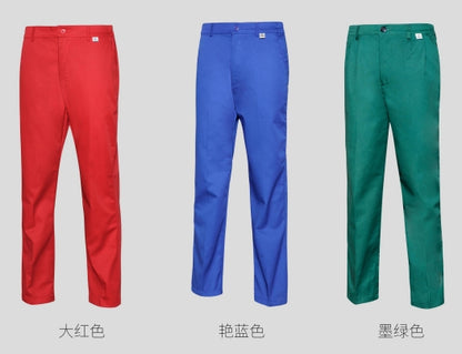 *503 bright red/blue/dark green work pants