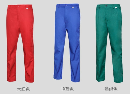 *2020 bright red/blue/dark green construction pants