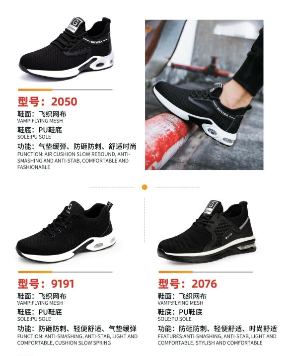 Safety shoes , Anti-smashing , Anti-stab, wear resistant and Anti-skid, waterproof and oil-proof AQ2050-AQ9191-AQ2076