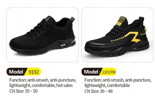 Safety shoes , Anti-smashing , Anti-stab, wear resistant and Anti-skid, waterproof and oil-proof  AQ9192-AQ1101YW