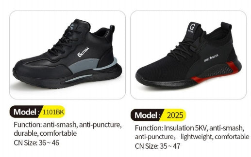 Safety shoes , Anti-smashing , Anti-stab, wear resistant and Anti-skid, waterproof and oil-proof  AQ1101BK-AQ2025