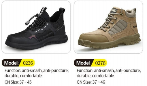 Safety shoes , Anti-smashing , Anti-stab, wear resistant and Anti-skid, waterproof and oil-proof  AQ0236-AQ0276