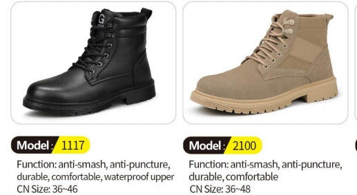 Safety shoes , Anti-smashing , Anti-stab, wear resistant and Anti-skid, waterproof and oil-proof AQ1117-AQ2100