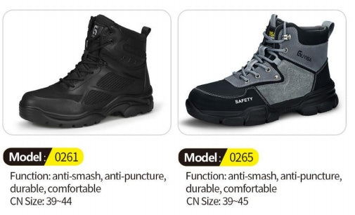 Safety shoes , Anti-smashing , Anti-stab, wear resistant and Anti-skid, waterproof and oil-proof  AQ0261-AQ0265