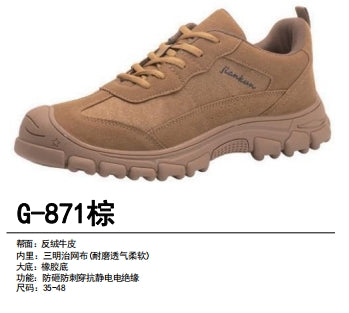 Safety shoes , Anti-smashing , Anti-stab, wear resistant and Anti-skid, waterproof and oil-proof  G-871 brown